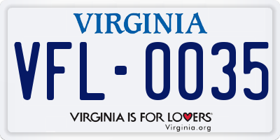 VA license plate VFL0035