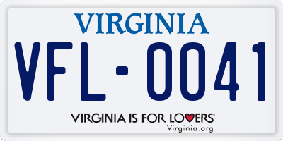 VA license plate VFL0041