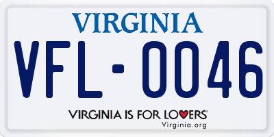 VA license plate VFL0046