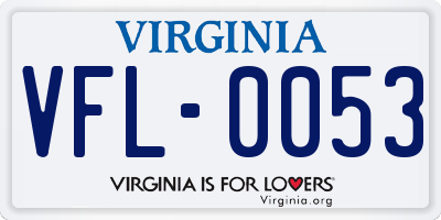 VA license plate VFL0053