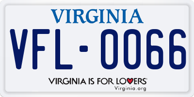 VA license plate VFL0066
