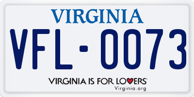 VA license plate VFL0073