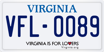 VA license plate VFL0089