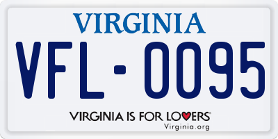 VA license plate VFL0095