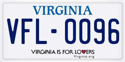 VA license plate VFL0096