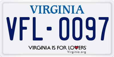 VA license plate VFL0097