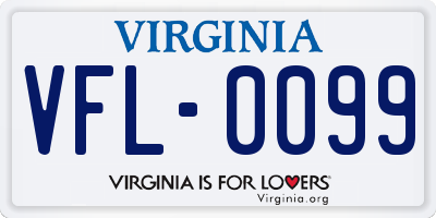 VA license plate VFL0099