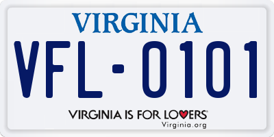VA license plate VFL0101