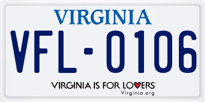 VA license plate VFL0106