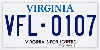 VA license plate VFL0107