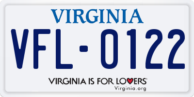 VA license plate VFL0122