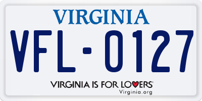 VA license plate VFL0127