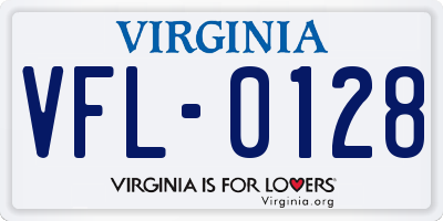 VA license plate VFL0128