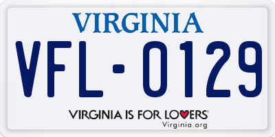 VA license plate VFL0129