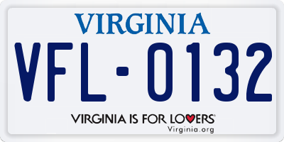 VA license plate VFL0132