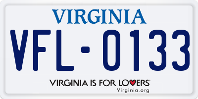 VA license plate VFL0133