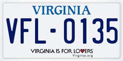 VA license plate VFL0135