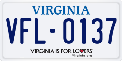 VA license plate VFL0137