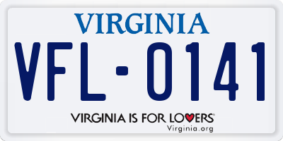 VA license plate VFL0141