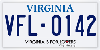 VA license plate VFL0142