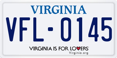 VA license plate VFL0145