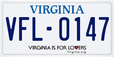 VA license plate VFL0147