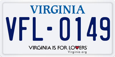 VA license plate VFL0149
