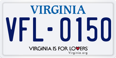 VA license plate VFL0150