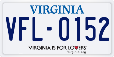 VA license plate VFL0152
