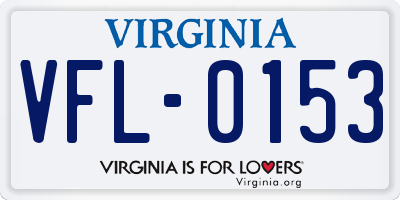 VA license plate VFL0153