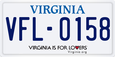 VA license plate VFL0158