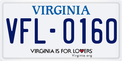 VA license plate VFL0160