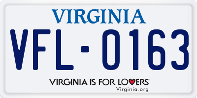 VA license plate VFL0163