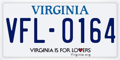 VA license plate VFL0164