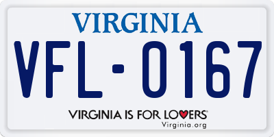 VA license plate VFL0167