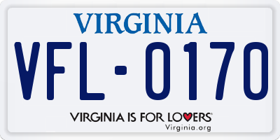 VA license plate VFL0170