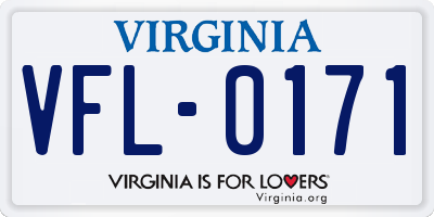 VA license plate VFL0171