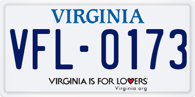 VA license plate VFL0173