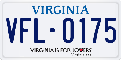 VA license plate VFL0175