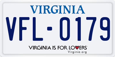 VA license plate VFL0179