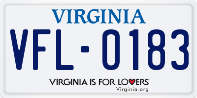 VA license plate VFL0183