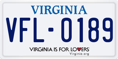 VA license plate VFL0189