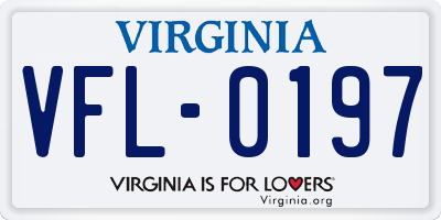 VA license plate VFL0197