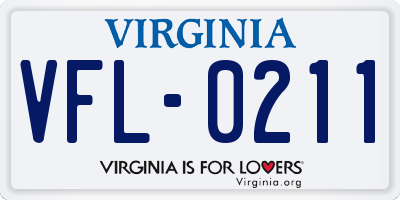 VA license plate VFL0211