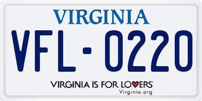VA license plate VFL0220