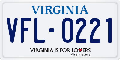 VA license plate VFL0221