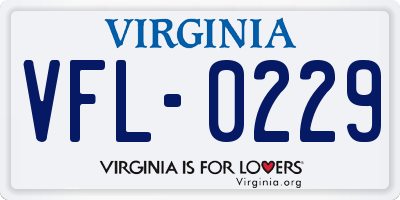 VA license plate VFL0229