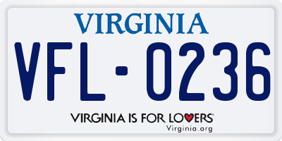 VA license plate VFL0236