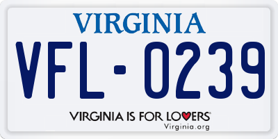 VA license plate VFL0239