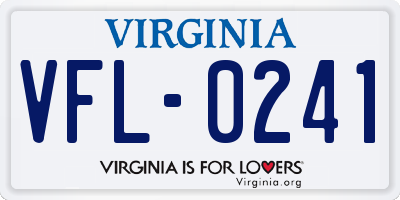 VA license plate VFL0241
